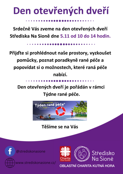 Pozvánka na den otevřených dveří Pozvánka na den otevřených dveří